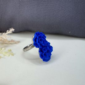 Sziromfelhős gyűrű - királykék - dupla fejű