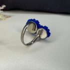 Sziromfelhős gyűrű - királykék - dupla fejű