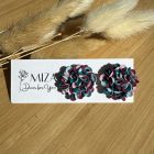 Közepes sziromfelhős bedugós fülbevaló - hideg tarka 