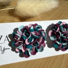 Közepes sziromfelhős bedugós fülbevaló - hideg tarka 