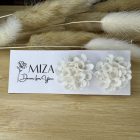 Nagy sziromfelhő bedugós fülbevaló - gyöngyház fehér