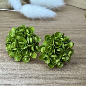   Közepes sziromfelhős bedugós fülbevaló- naranyfényű zöld