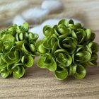 Közepes sziromfelhős bedugós fülbevaló- naranyfényű zöld