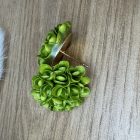 Közepes sziromfelhős bedugós fülbevaló- naranyfényű zöld