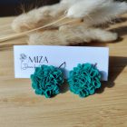 Nagy méretű sziromfelhős francia kapcsos fülbevaló - smaragd zöld