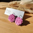 Nagy méretű sziromfelhős francia kapcsos fülbevaló - baba rózsaszín