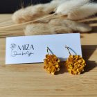 Kicsi sziromfelhős francia kapcsos fülbevaló - arany