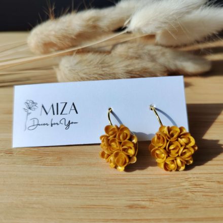 Kicsi sziromfelhős francia kapcsos fülbevaló - arany