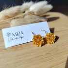 Kicsi sziromfelhős francia kapcsos fülbevaló - arany