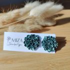 Nagy méretű sziromfelhős bedugós alapon - metál zöld