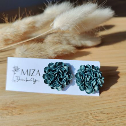 Nagy méretű sziromfelhős bedugós alapon - metál zöld