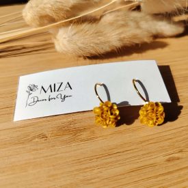 Mini sziromfelhős francia kapcsos fülbevaló - arany