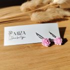 Mini sziromfelhős francia kapcsos fülbevaló - baba rózsaszín