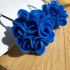 Kicsi sziromfelhős francia kapcsos fülbevaló - királykék