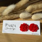 Közepes sziromfelhős bedugós fülbevaló- piros