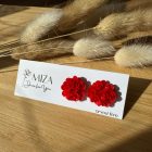 Közepes sziromfelhős bedugós fülbevaló- piros