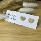 Szív bedugós fülbevaló - halvány zöld, átmenetes