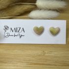 Szív bedugós fülbevaló - halvány zöld, átmenetes