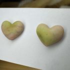 Szív bedugós fülbevaló - halvány zöld, átmenetes