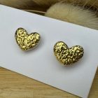 Szív bedugós fülbevaló - arany füstfóliás