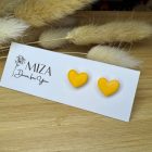 Szív bedugós fülbevaló - zöld átmenetes