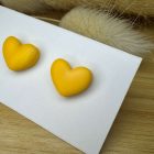 Szív bedugós fülbevaló - zöld átmenetes