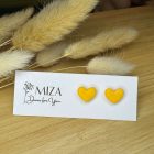 Szív bedugós fülbevaló - zöld átmenetes