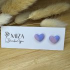 Szív bedugós fülbevaló - lila átmenetes