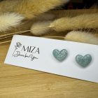 Szív bedugós fülbevaló - pasztell kék