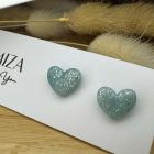 Szív bedugós fülbevaló - pasztell kék