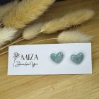 Szív bedugós fülbevaló - pasztell kék