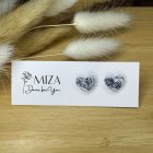 Szív bedugós fülbevaló - gránit hatású