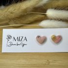 Szív bedugós fülbevaló - tarka 2