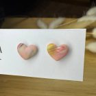 Szív bedugós fülbevaló - tarka 2