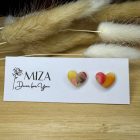 Szív bedugós fülbevaló - tarka 3