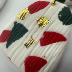 2 részes tompa trapéz fülbevaló - fehér - piros, zöld, arany