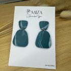 2 részes tompa trapéz fülbevaló - fenyőzöld 