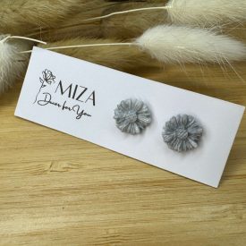 Virág bedugós fülbevaló - világos ezüst