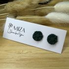 Virág bedugós fülbevaló - sötétzöld