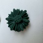 Virág bedugós fülbevaló - sötétzöld