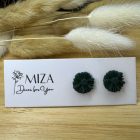 Virág bedugós fülbevaló - sötétzöld