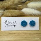 Virág bedugós fülbevaló - türkiz