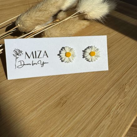 Virág bedugós fülbevaló - margaréta