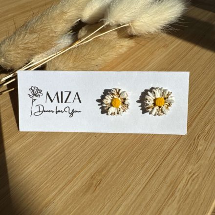 Virág bedugós fülbevaló - margaréta - arany