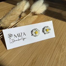 Virág bedugós fülbevaló - margaréta - ezüst